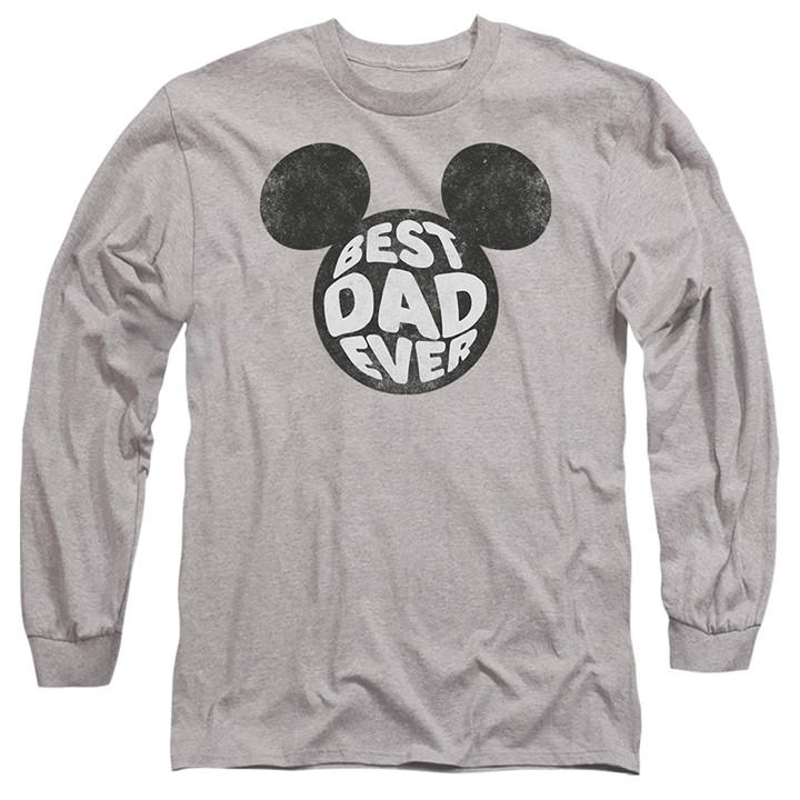 Disney Men's Grey Mickey Mouse Best Dad Ever Long Sleeve T-Shirt At in Size 2XL, Sports Direct