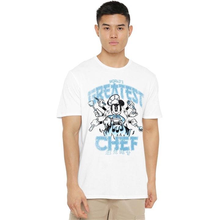 Disney Men's White Mickey & Friends Worlds Greatest Chef Dad T-Shirt in Size 3XL, Sports Direct