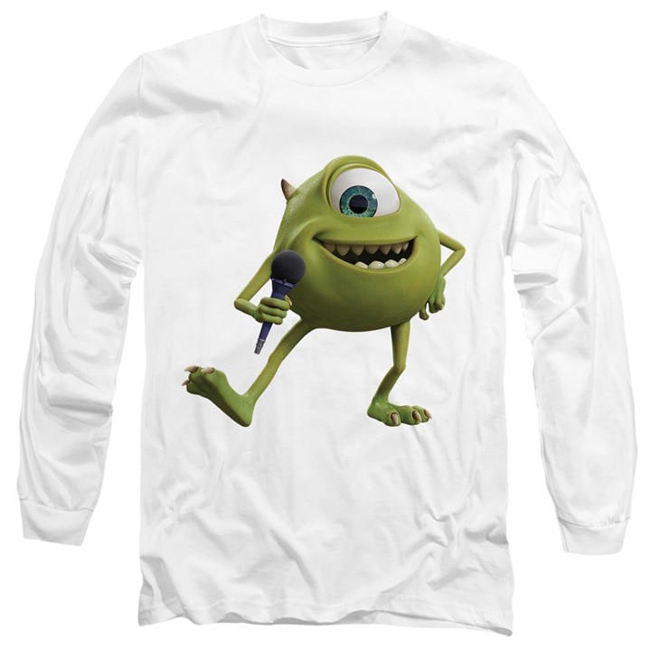 Disney Men's White Monsters At Work Mike Wazowski Long Sleeve T-Shirt in Size 2XL, Sports Direct