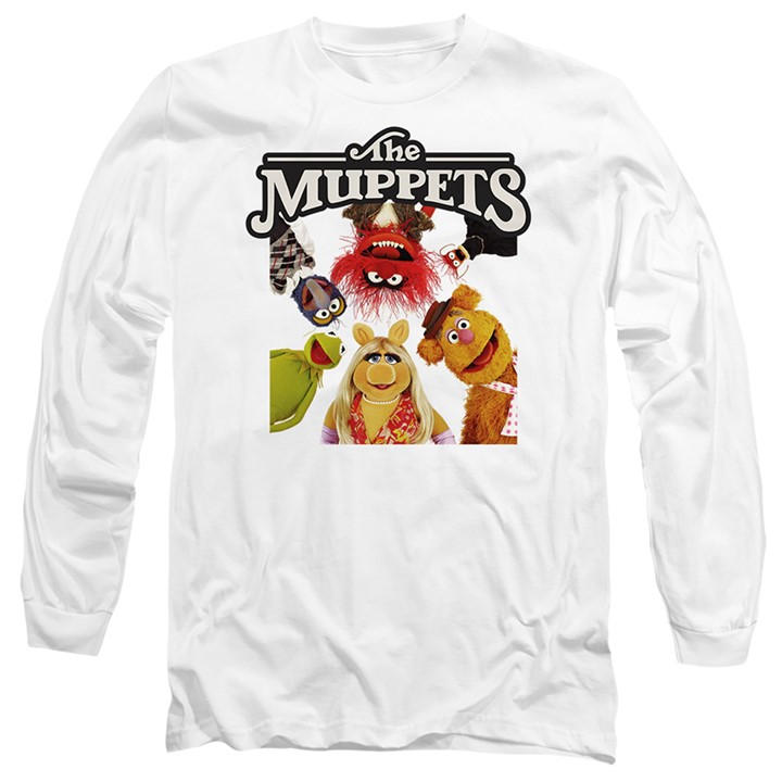 Disney Men's White Muppets Group Pose Long Sleeve T-Shirt in Size XL, Sports Direct