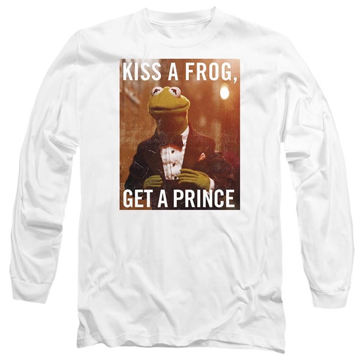 Disney Men's White Muppets Kermit Kiss A Frog Long Sleeve T-Shirt Wh in Size XL, Sports Direct