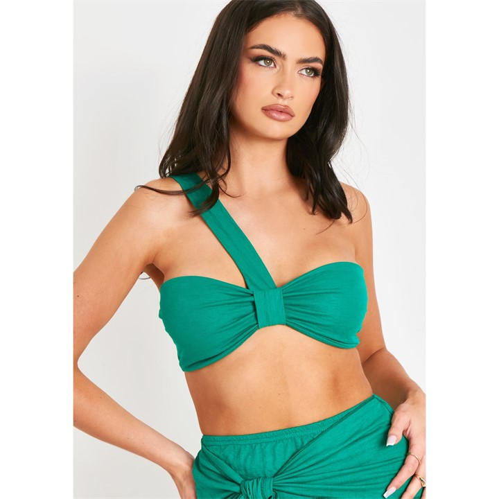 Missy Empire Women's Green Woven Linen Look Bralet in Size 6, Sports Direct