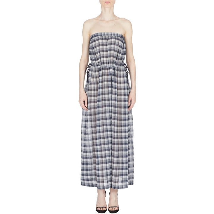 Emporio Armani Women's  Check Print Maxi Dress in Size 12, Sports Direct