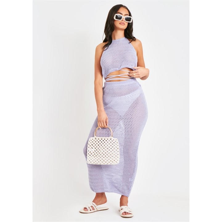 Missy Empire Women's Purple Knit Maxi Skirt in Size 10, Sports Direct