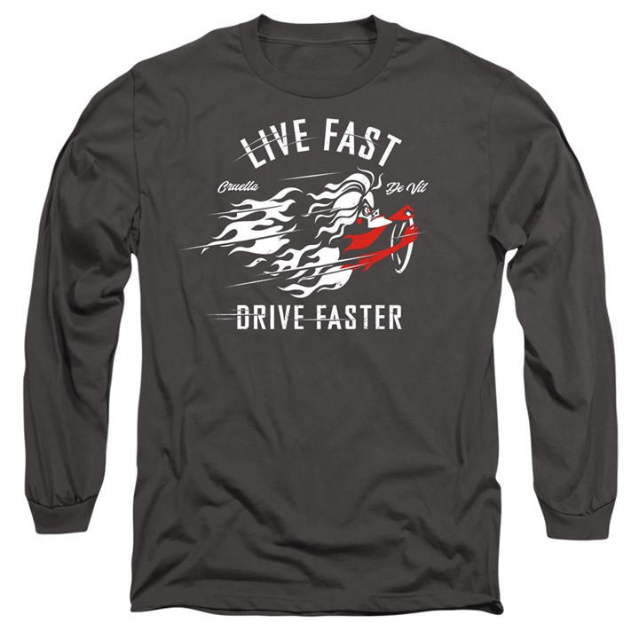 Disney Men's Grey Live Fast Drive Faster With Cruella De Vil T-Shir in Size 2XL, Sports Direct