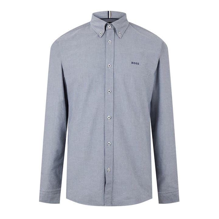 Boss Men's Blue H-Roan Long Sleeve Plain Shirt in Size 2XL, Sports Direct