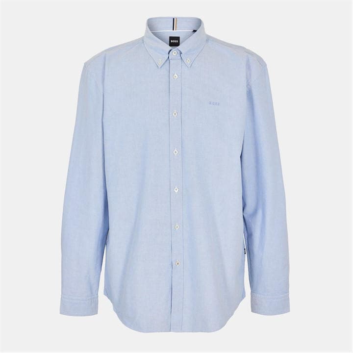 Boss Men's Blue H-Roan Long Sleeve Plain Shirt in Size 2XL, Sports Direct