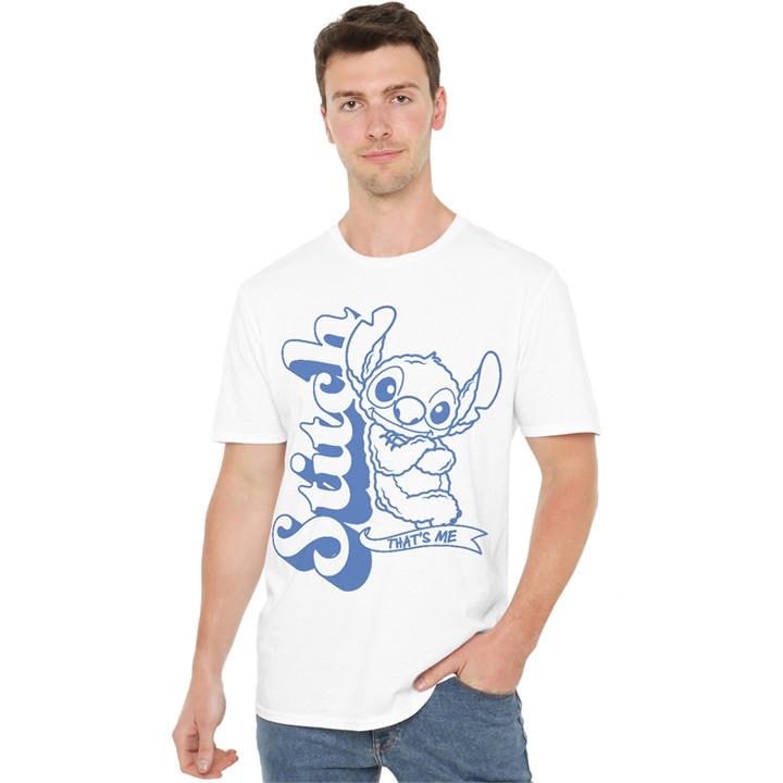 Disney Men's White Lilo And Stitch Thats Me T-Shirt in Size 5XL, Sports Direct