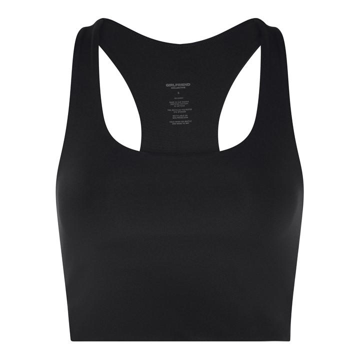 Girlfriend Collective Women's Black Paloma Non Wired Medium Impact Sports Bra in Size 12, Sports Direct