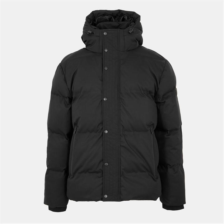 Everlast Men's Black Water Resistant Windproof Hooded Short Puffer Jacket in Size XS, Sports Direct