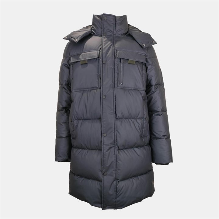 Jack Wills Men's Black Hooded Long Puffer Jacket in Size 2XL, Sports Direct