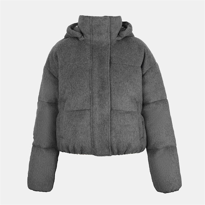 Jack Wills Women's Grey Wind Resistant Detachable Hood Long Sleeve Short Puffer Jacket - 10 (S) - Image 3
