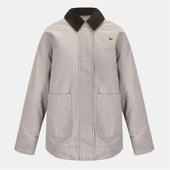 Jack Wills Women's Barn Cotton Wind Resistant Long Sleeve Short Puffer Jacket Tan - 10 (S) - Image 3