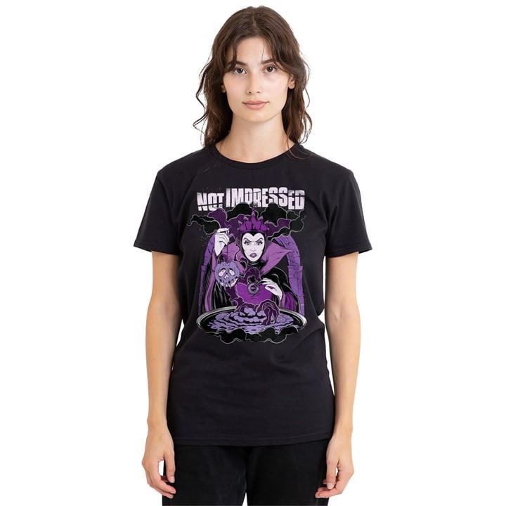 Disney Women's Black The Evil Queen Is Not Impressed Snow White T-Shirt, Sports Direct