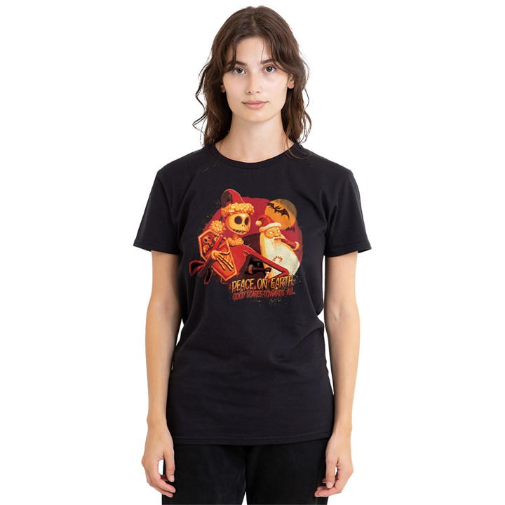 Disney Women's Black The Nightmare Before Christmas Good Scares Towards in Size L, Sports Direct