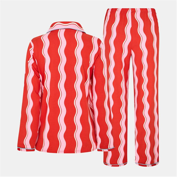 Pink Squiggles - Urban Threads - Women's Long-Sleeve Pyjama Set