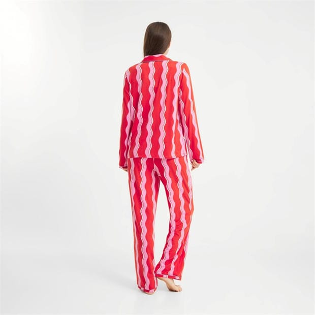 Pink Squiggles - Urban Threads - Women's Long-Sleeve Pyjama Set