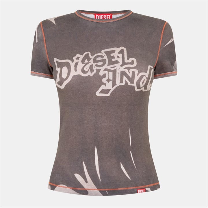 Diesel Women' Grey T-Grafi T-Shirt in Size S, Sports Direct