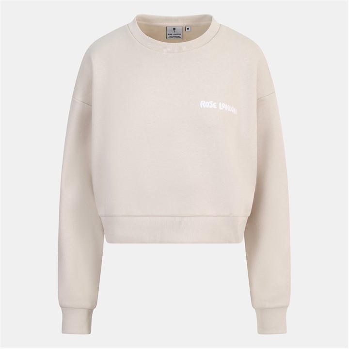 Rose London Women's Cream Authentic Crop Sweatshirt  Girls in Size 10, Sports Direct