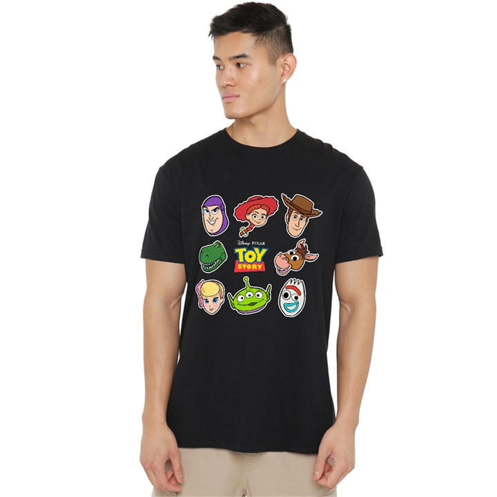 Disney Men's Black Toy Story Character Face Cutouts T-Shirt in Size L, Sports Direct