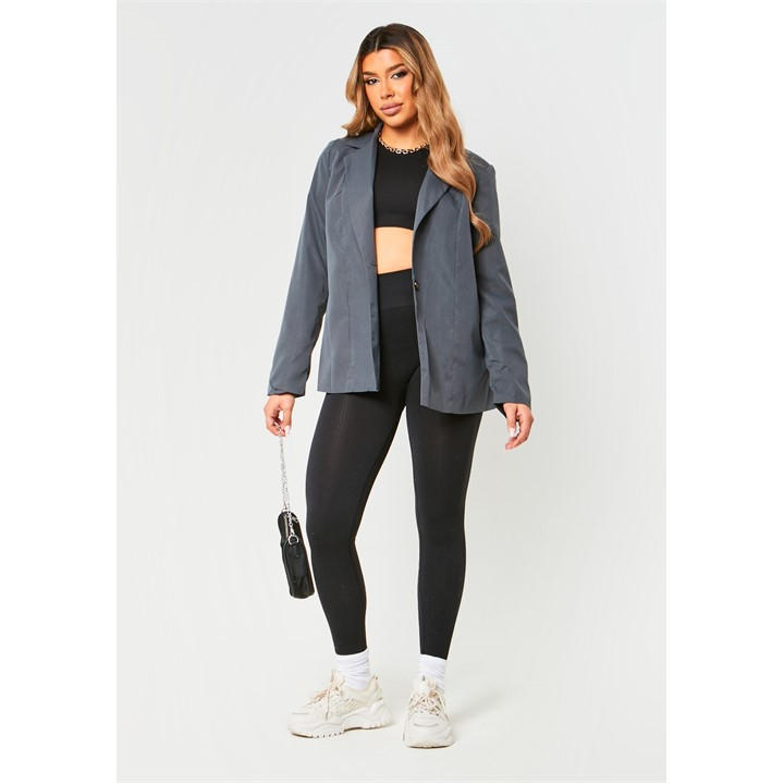 Missy Empire Women's Grey Tailored Oversized Blazer in Size 6, Sports Direct