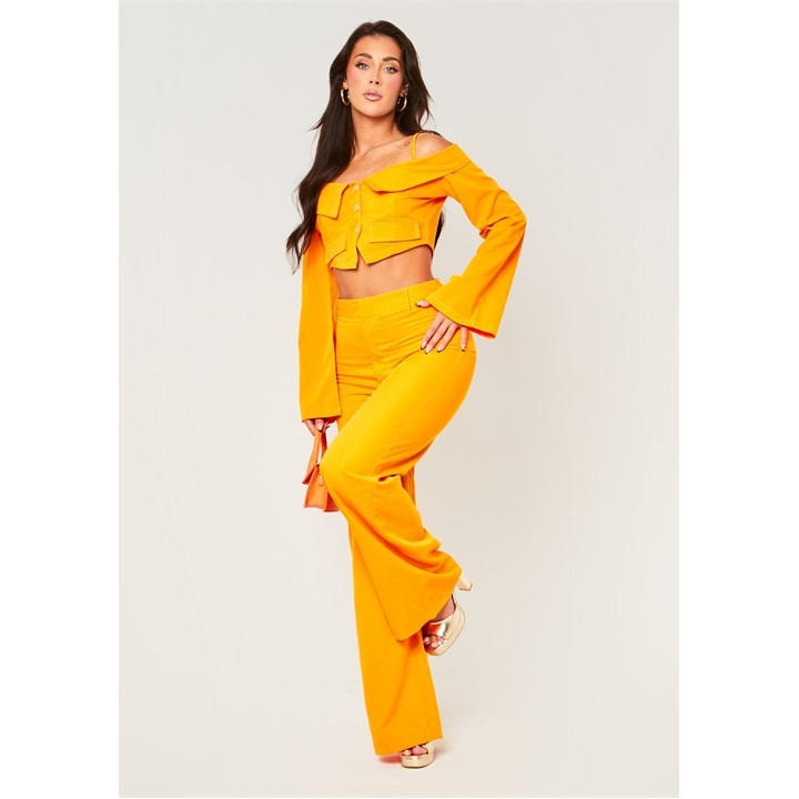 Missy Empire Women's Orange Fit And Flare Trousers in Size 8, Sports Direct