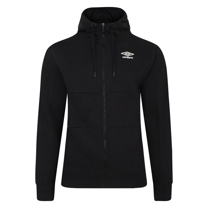 Umbro Men's Black Fleece Full-Zip Knitted Hoodie in Size 2XL, Sports Direct