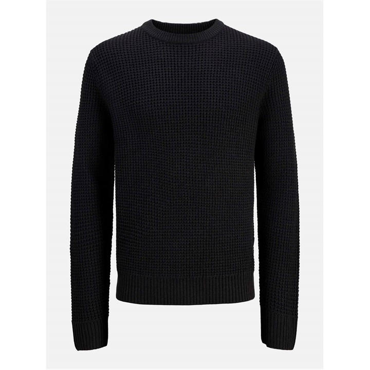 Jack And Jones Men's Black Global Crew Knitted Jumper