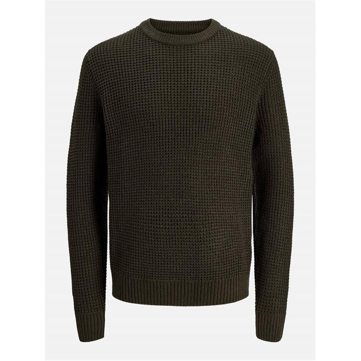 Jack And Jones Men's Green Knitted Crew Neck Jumper in Size XL, Sports Direct