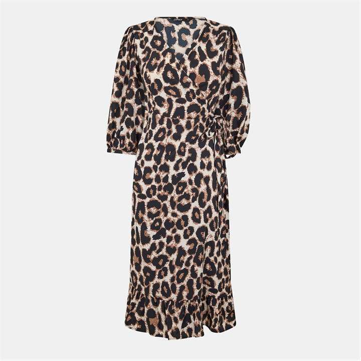 Only Women's Beige Olivia Wrap Dress in Size 10, Sports Direct