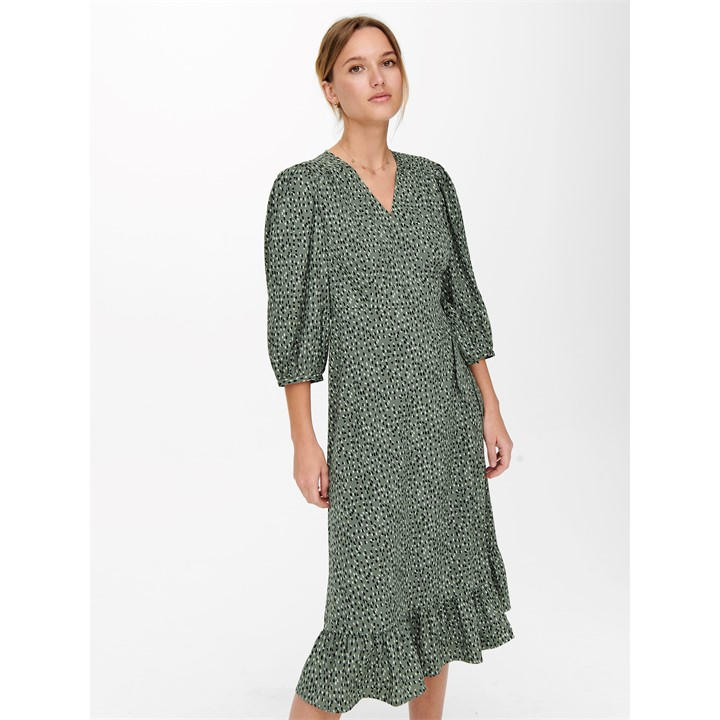 Only Women's Green Olivia Wrap Dress in Size 10, Sports Direct