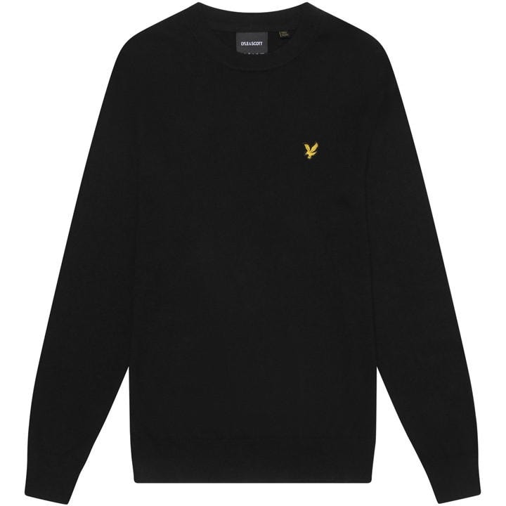 Lyle And Scott Men's Black Merino Crew Knit Sweater in Size M, Sports Direct