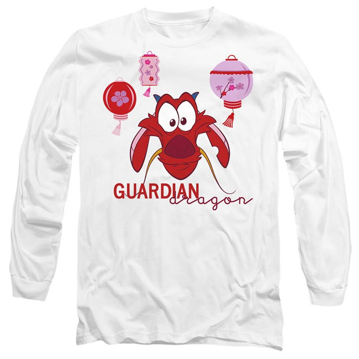 Disney Men's White Mulan Mushu Guardian Dragon Long Sleeve T-Shirt W in Size 2XL, Sports Direct