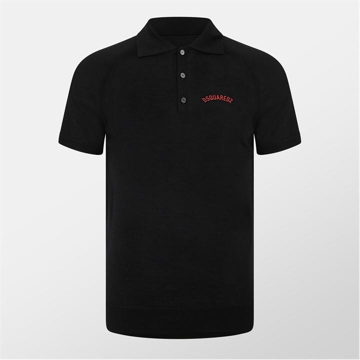 Dsquared2 Men's Black Knit Polo Shirt in Size M, Sports Direct
