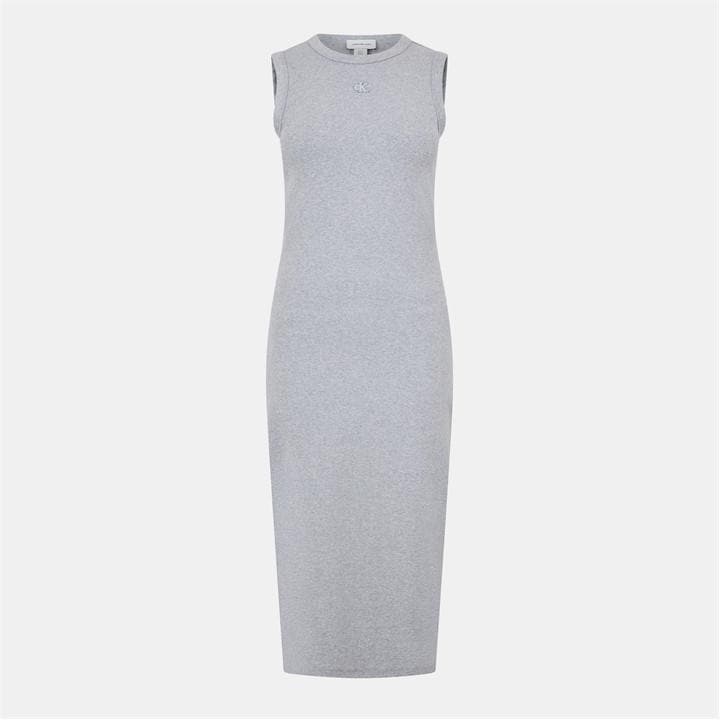 Calvin Klein Jeans Women's Grey Midi Bodycon Dress in Size 10, Sports Direct