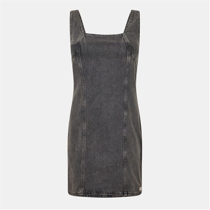 Calvin Klein Jeans Women's Grey Denim Mini Dress in Size 12, Sports Direct