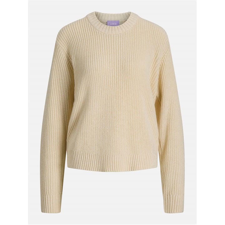 Jjxx Women's Cream Global Knitted Crew Neck Jumper in Size 8, Sports Direct