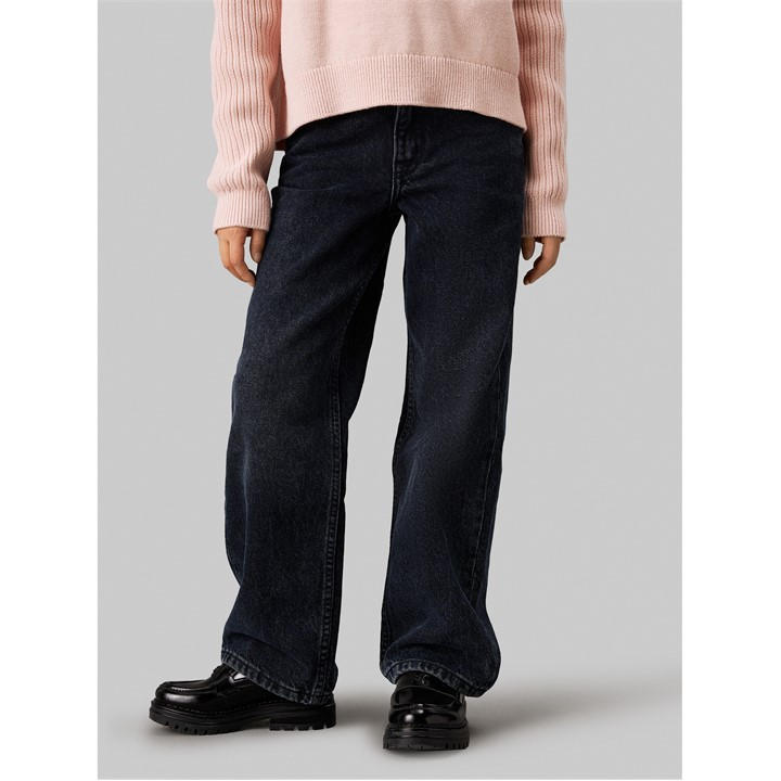 Calvin Klein Jeans Girls Blue Kids' Wide Leg Jeans in Size 11 - 12 Years, Sports Direct