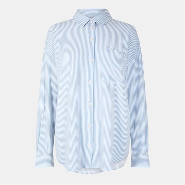 Jack Wills Women's Blue Oversized Linen Shirt in Size 8, Sports Direct