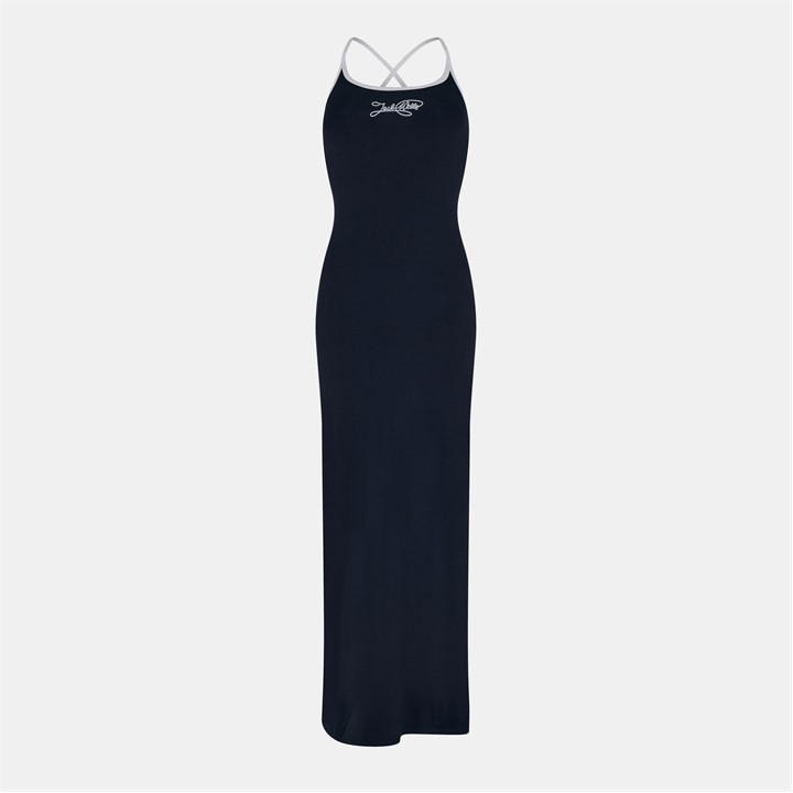 Jack Wills Women's Blue Jw Chain Stitch Maxi Dress in Size 12, Sports Direct
