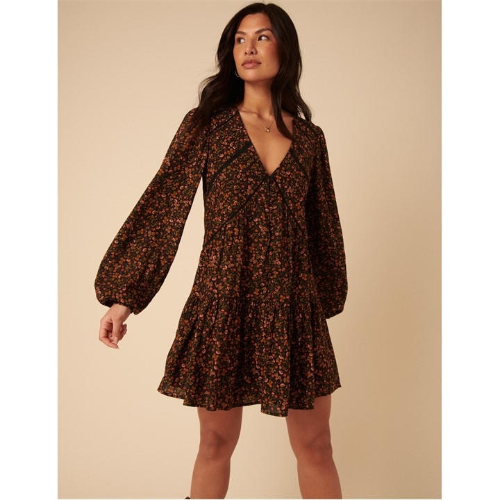 Nobodys  Women's  Marley Ditsy Print Mini Dress in Size 16, Sports Direct
