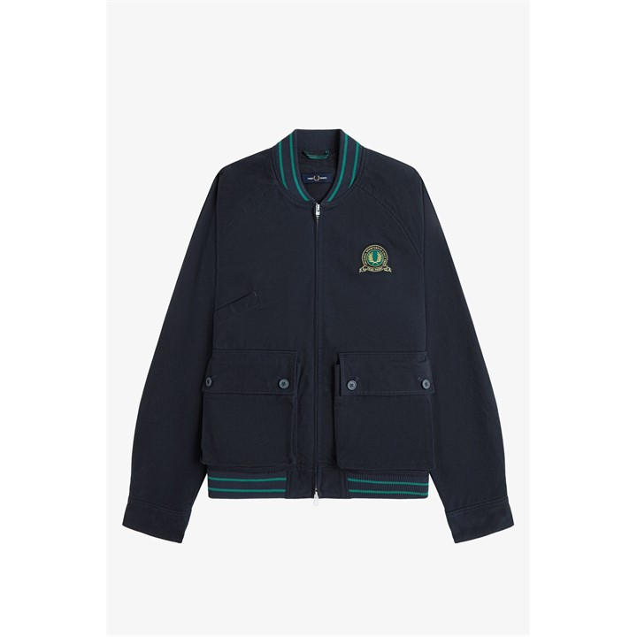 Fred Perry Men's Blue Laurel Emblem Bomber Jacket in Size XL, Sports Direct