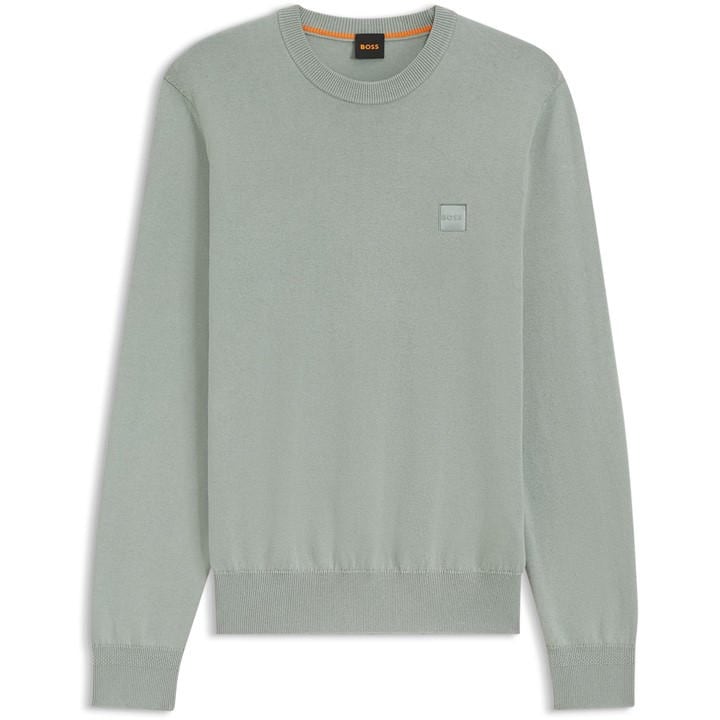 Boss Men's Green Orange Long Sleeve Crew Neck Jumper (Kanovano) in Size 2XL, Sports Direct