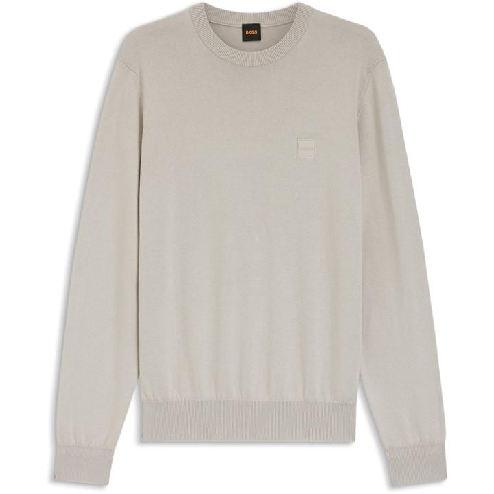 Boss Men's Grey Orange Long Sleeve Crew Neck Jumper (Kanovano) in Size 2XL, Sports Direct