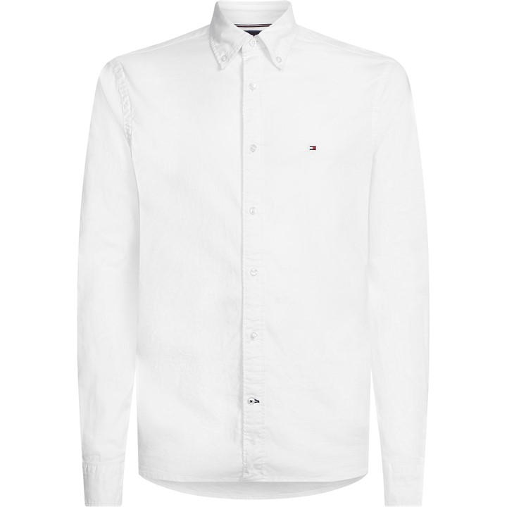 Tommy Hilfiger Men' White Core 1985 Long Sleeve Oxford Shirt in Size S, Sports Direct