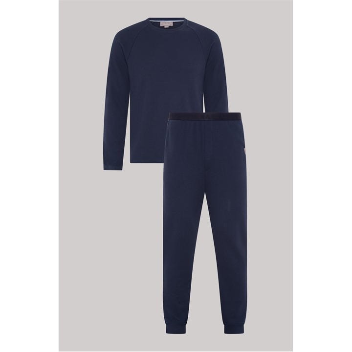 Ted Baker Men's Blue Waffle Long Sleeve Top And Jogger Set in Size XL, Sports Direct