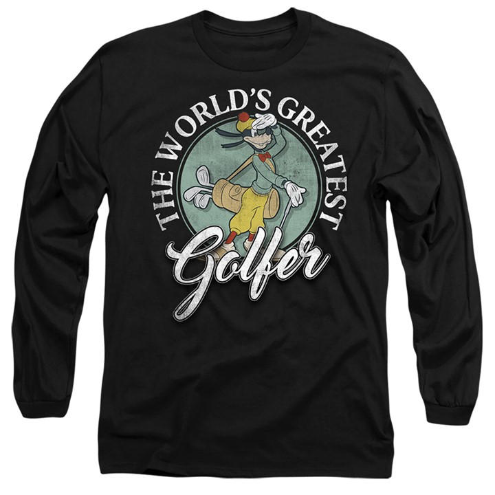 Disney Men's Black Mickey & Friends Greatest Golfer Goofy Dad Long Sl in Size 2XL, Sports Direct