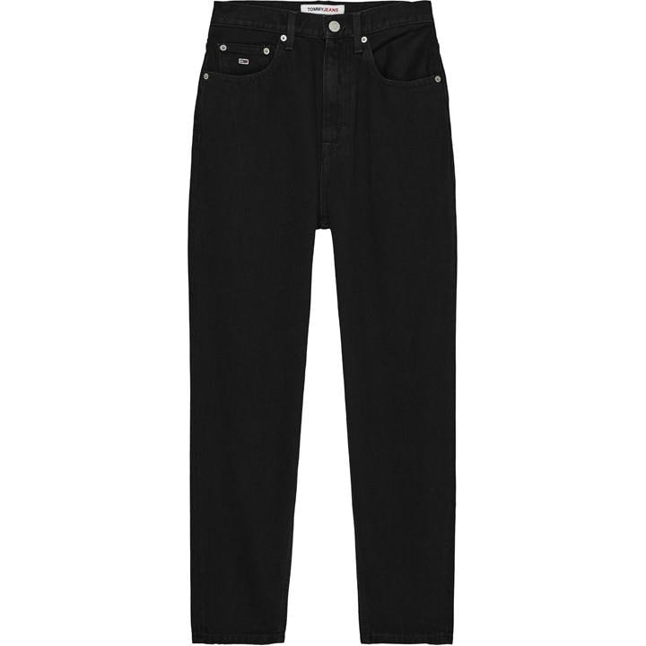 Tommy Jeans Women's Black Tapered Mom Jeans in Size 6, Sports Direct
