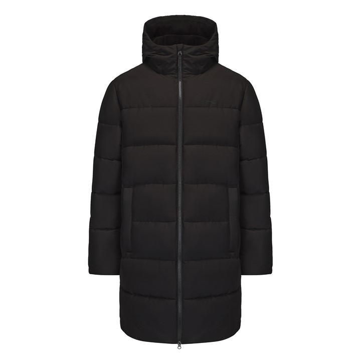 Slazenger Men's Black Slaz Hooded Thigh Length Medium Puffer Jacket in Size 2XL, Sports Direct