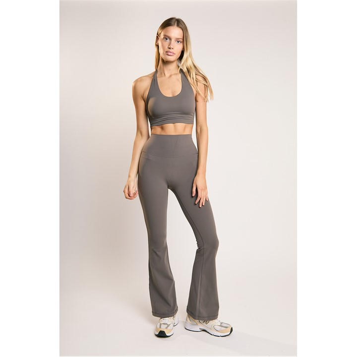 Agon Women's Green Signature Khaki Halter-Neck Crop-Top in Size 14, Sports Direct